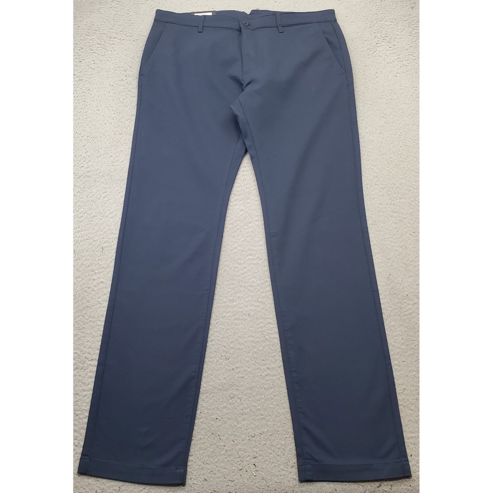 Dunning Golf Chino Pants Men 34/34 Navy Performance Stretch Quick Dry Flat Front